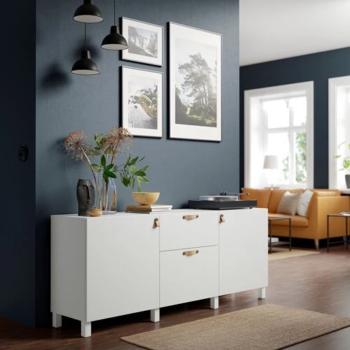 Комбинация для хранения - IKEA BESTÅ/BESTA/БЕСТА/БЕСТО ИКЕА, 180x42x74 см, белый, (изображение №3)