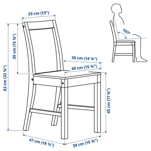 Стул - IKEA PINNTORP, 83х40х49 см, дерево красный, ПИННТОРП ИКЕА (изображение №10)