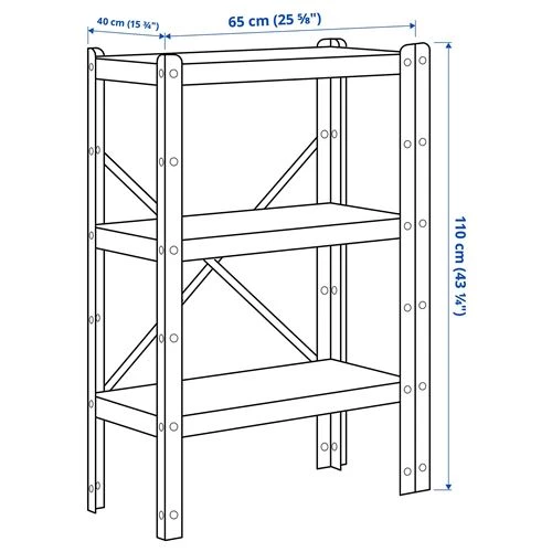 Стеллаж - IKEA BROR, 65х40х110 см, черный, БРУР ИКЕА (изображение №5)