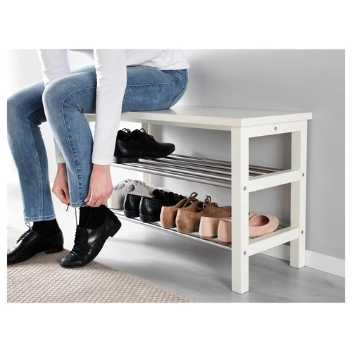 Обувница - IKEA TJUSIG, 50х34 см, белый, ЧУСИГ ИКЕА (изображение №2)