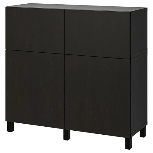 Комбинация для хранения - IKEA BESTÅ/BESTA/ Беста/Бесто ИКЕА, 120x42x112 см, черный, (изображение №1)