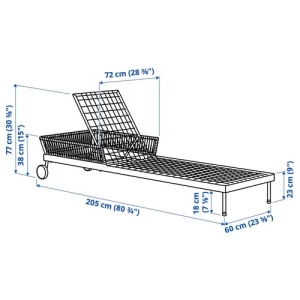 Шезлонг - IKEA SEGERÖN/SEGERON, 38х72 см, белый, ИКЕА