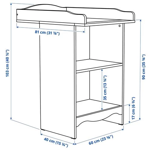 Столик пенальный - IKEA SMÅGÖRA/SMAGORA, 90х60 см, белый, СМОГЁРА ИКЕА (изображение №6)