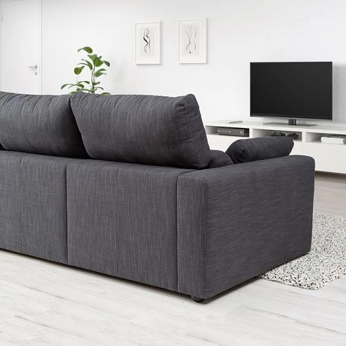 Диван 2-местный - IKEA ESKILSTUNA, 100х190 см, черный, ЭСКИЛЬСТУНА ИКЕА (изображение №2)