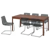 Стол и 6 стульев - IKEA EKEDALEN/TOBIAS, 180/240х90 см, коричневый/серый, ЭКЕДАЛЕН/ТОБИАС ИКЕА