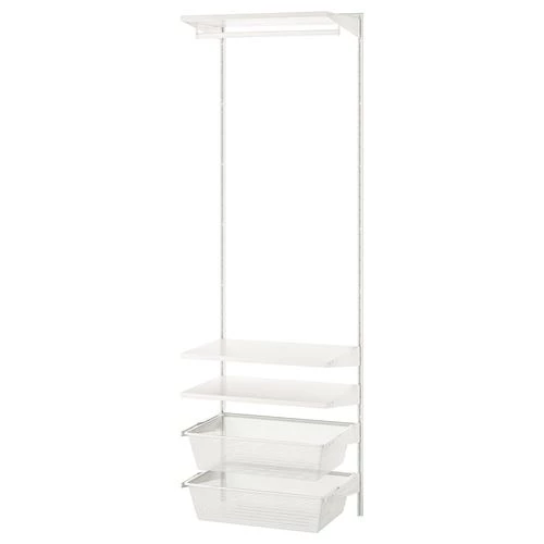 Стеллаж - BOAXEL IKEA/БОАКСЕЛЬ ИКЕА, 40х62х200 см, белый (изображение №1)