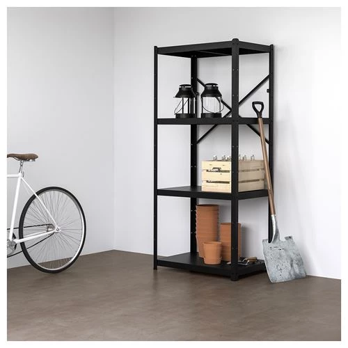 Стеллаж - IKEA BROR, 85х55х190 см, черный, БРУР ИКЕА (изображение №2)