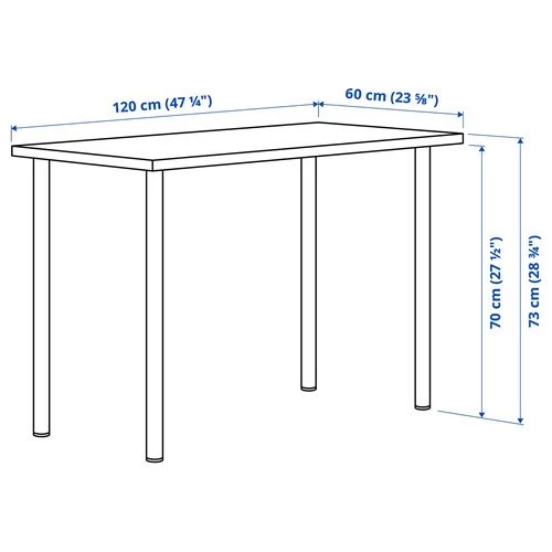 Письменный стол - IKEA MITTCIRKEL/ADILS, 120х60 см, сосна/темно-серый, МИТЦИРКЕЛЬ/АДИЛЬС ИКЕА (изображение №4)