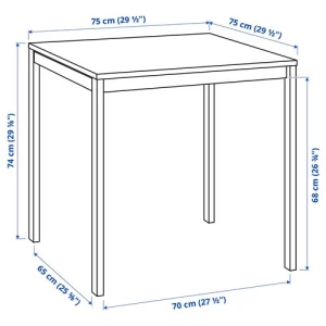 Стол - IKEA MELLTORP, 75х75х74 см, белый, МЕЛЬТОРП ИКЕА