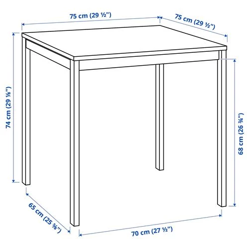 Стол - IKEA MELLTORP, 75х75х74 см, белый, МЕЛЬТОРП ИКЕА (изображение №5)