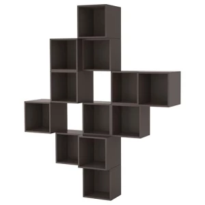 Комбинация навесных шкафов - IKEA EKET, 175x35x210 см, темно-серый, ЭКЕТ ИКЕА