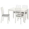 Стол и 4 стула - IKEA EKEDALEN, 120/180х80 см, белый/серый, ЭКЕДАЛЕН ИКЕА