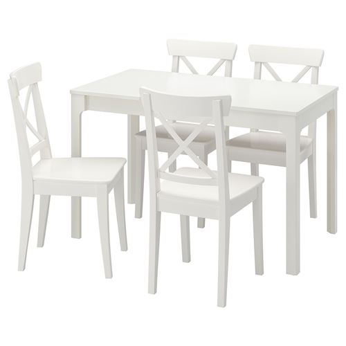 Стол и 4 стула - IKEA EKEDALEN/INGOLF, 120/180х80 см, белый, ЭКЕДАЛЕН/ИНГОЛЬФ ИКЕА