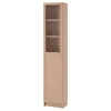 Книжный шкаф с дверцей - BILLY/OXBERG IKEA/ БИЛЛИ/ОКСБЕРГ ИКЕА, 30х40х202 см, светло-коричневый