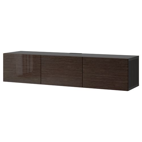 Тумба под ТВ - IKEA BESTÅ/BESTA/БЕСТО ИКЕА, 38х42х180 см, темно-коричневый