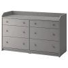 Комод с 6 ящиками - IKEA HAUGA, 138x84 см, серый ХАУГА ИКЕА