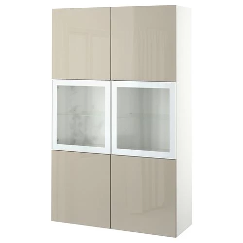 Комбинация для хранения - IKEA BESTÅ/BESTA /Беста/Бесто ИКЕА, 120x42x193 см, серый, (изображение №1)