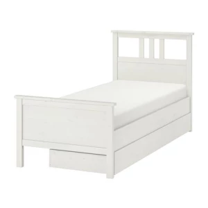 Основание односпальной кровати - IKEA HEMNES/LINDBÅDEN, 90x200 см, белый, Хемнэс/Линдбаден ИКЕА