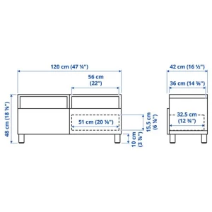 Тумба под ТВ - IKEA BESTÅ/BESTA, 120x42x48 см, коричневый, Бесто ИКЕА