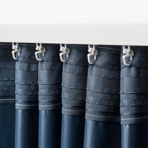 Штора - IKEA MURLAVSMAL, 300х270 см, светло-синий/черный, МУРЛАВСМАЛ ИКЕА (изображение №4)