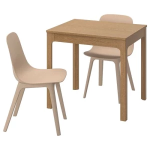 Стол и 2 стула - IKEA EKEDALEN/ODGER, дуб/бежевый, ЭКЕДАЛЕН/ОДГЕР ИКЕА