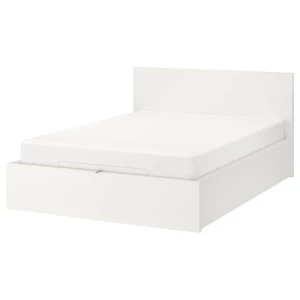 Кровать с подъемным механизмом - IKEA MALM, 140x200 см, белая МАЛЬМ ИКЕА