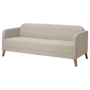 3-местный диван - IKEA LINANÄS/LINANAS, 76x80,5x197см, серый/светло-серый, ЛИНАНАС ИКЕА