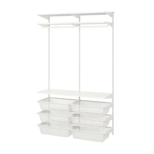 Стеллаж - BOAXEL IKEA/БОАКСЕЛЬ ИКЕА, 40х124х200 см, белый (изображение №1)