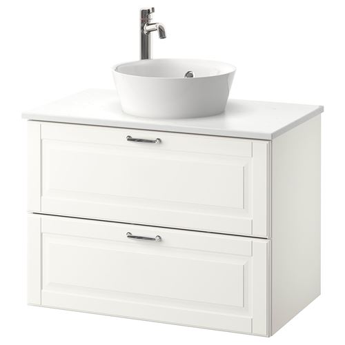 Шкаф со столешницей+раковина - IKEA GODMORGON/TOLKEN/KATTEVIK, 82x49x75 см, белый ГОДМОРГОН/ТОЛКЕН/КАТТЕВИК ИКЕА