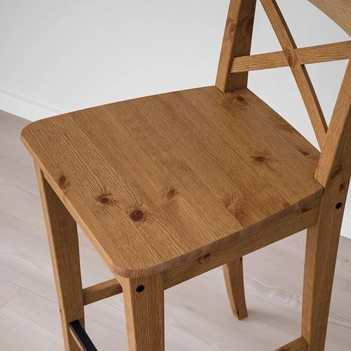 Барный стул - IKEA INGOLF/ИКЕА ИНГОЛЬФ, 39х45х93см, морилка/антик (изображение №7)