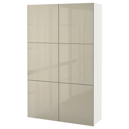 Комбинация для хранения - IKEA BESTÅ/BESTA/Беста/Бесто ИКЕА, 120x40x192 см, серый, (изображение №1)