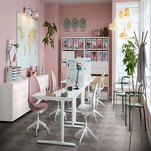 Офисный стул - IKEA LÅNGFJÄLL/LANGFJALL, 68x68x92см, белый, ЛОНГФЬЕЛЛЬ  ИКЕА (изображение №3)