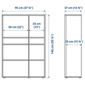 Открытый шкаф - VIHALS IKEA/ВИХАЛС ИКЕА, 37х95х140 см, белый