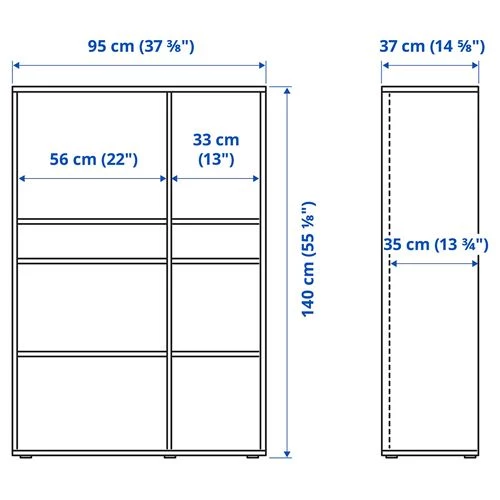 Открытый шкаф - VIHALS IKEA/ВИХАЛС ИКЕА, 37х95х140 см, белый (изображение №6)