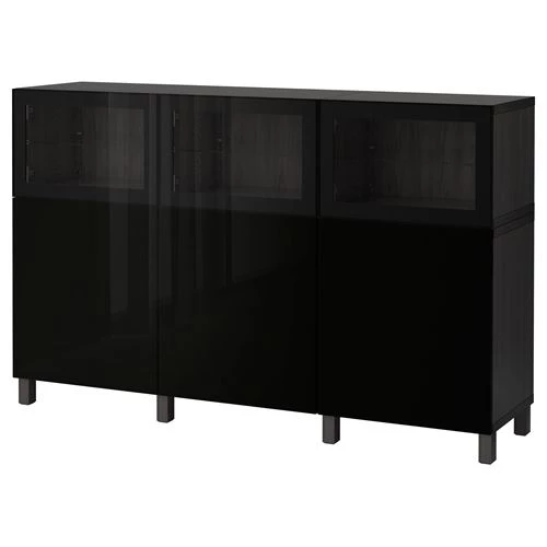 Комбинация для хранения - IKEA BESTÅ/BESTA/ БЕСТА/БЕСТО ИКЕА, 180x42x112 см, черный (изображение №1)