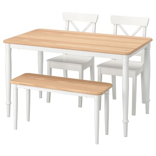 Обеденный набор  - DANDERYD/INGOLF  IKEA/ ДАНДЭРЮД/ ИНГОЛЬФ ИКЕА, 130х75 см,  белый/под беленый дуб