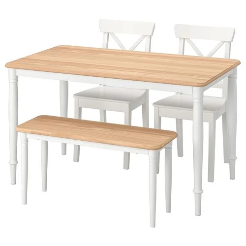 Обеденный набор  - DANDERYD/INGOLF  IKEA/ ДАНДЭРЮД/ ИНГОЛЬФ ИКЕА, 130х75 см,  белый/под беленый дуб (изображение №1)