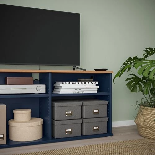 Тумба под телевизор - IKEA SKRUVBY/СКРУВБИ ИКЕА, 90х38х118 см, синий (изображение №2)