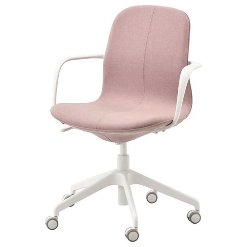 Офисный стул - IKEA LÅNGFJÄLL/LANGFJALL, 68x68x92см, розовый, ЛОНГФЬЕЛЛЬ ИКЕА (изображение №1)