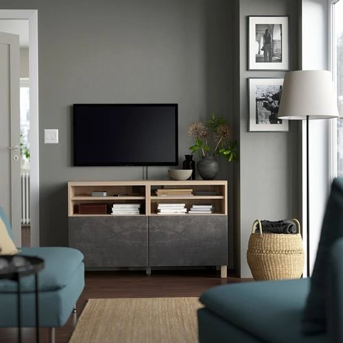 Тумба под ТВ - IKEA BESTÅ/BESTA, 120x40x74 см, коричневый, Бесто ИКЕА (изображение №2)
