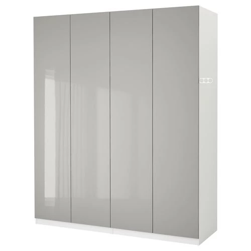 Платяной шкаф - PAX/FARDAL IКЕА/ ПАКС/ФАРДАЛЬ ИКЕА, 200х60х236 см, светло-серый (изображение №2)