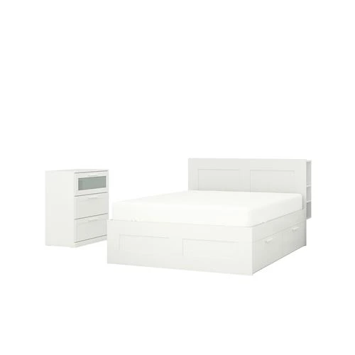 Комплект мебели д/спальни  - IKEA BRIMNES, 160х200см, белый, БРИМНЭС ИКЕА (изображение №1)