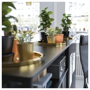 Круглый поднос - IKEA GLATTIS, 38 см, цвет латуни ГЛАТТИС ИКЕА