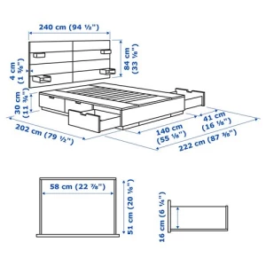 NORDLI Комплект изголовья для двуспальной кровати ИКЕА