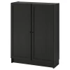 Книжный шкаф с дверцей - BILLY/OXBERG IKEA/ БИЛЛИ/ОКСБЕРГ ИКЕА, 30х80х106 см, чёрный