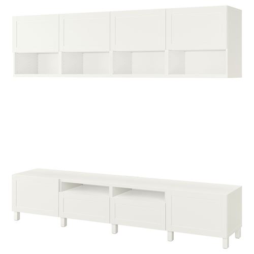 Шкаф для ТВ - IKEA BESTÅ/BESTA, 240x42x230 см, белый, Бесто ИКЕА