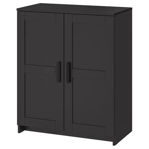 Шкаф с 2 дверями - IKEA BRIMNES, 78х95 см, черный, БРИМНЕС ИКЕА (изображение №1)