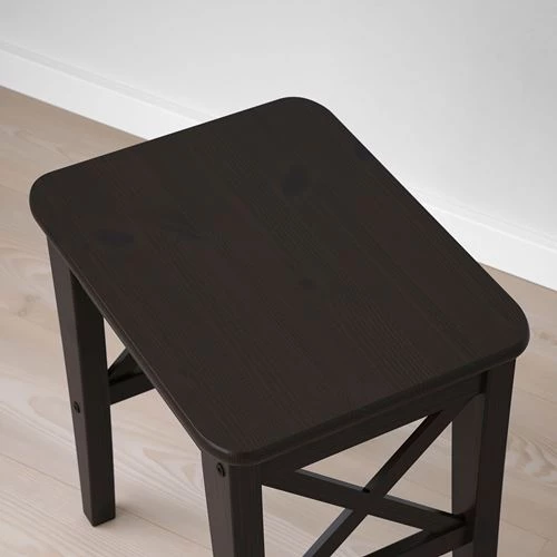 Табурет деревянный - IKEA INGOLF/ИНГОЛЬФ ИКЕА, 45х40х30 см, черный (изображение №6)