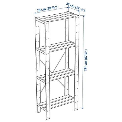 Стеллаж - IKEA HEJNE, 78х31х171 см, сосна, ХЕЙНЕ ИКЕА (изображение №4)