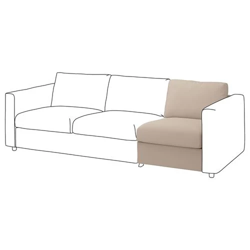 Чехол для 1-местной секции дивана - IKEA VIMLE, бежевый, ВИМЛЕ ИКЕА (изображение №2)